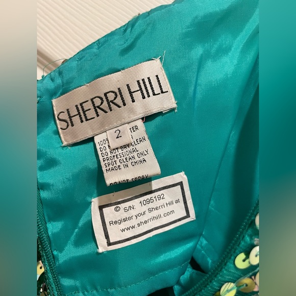 Sherri Hill sequins green mermaid dress - Picture 7 of 7